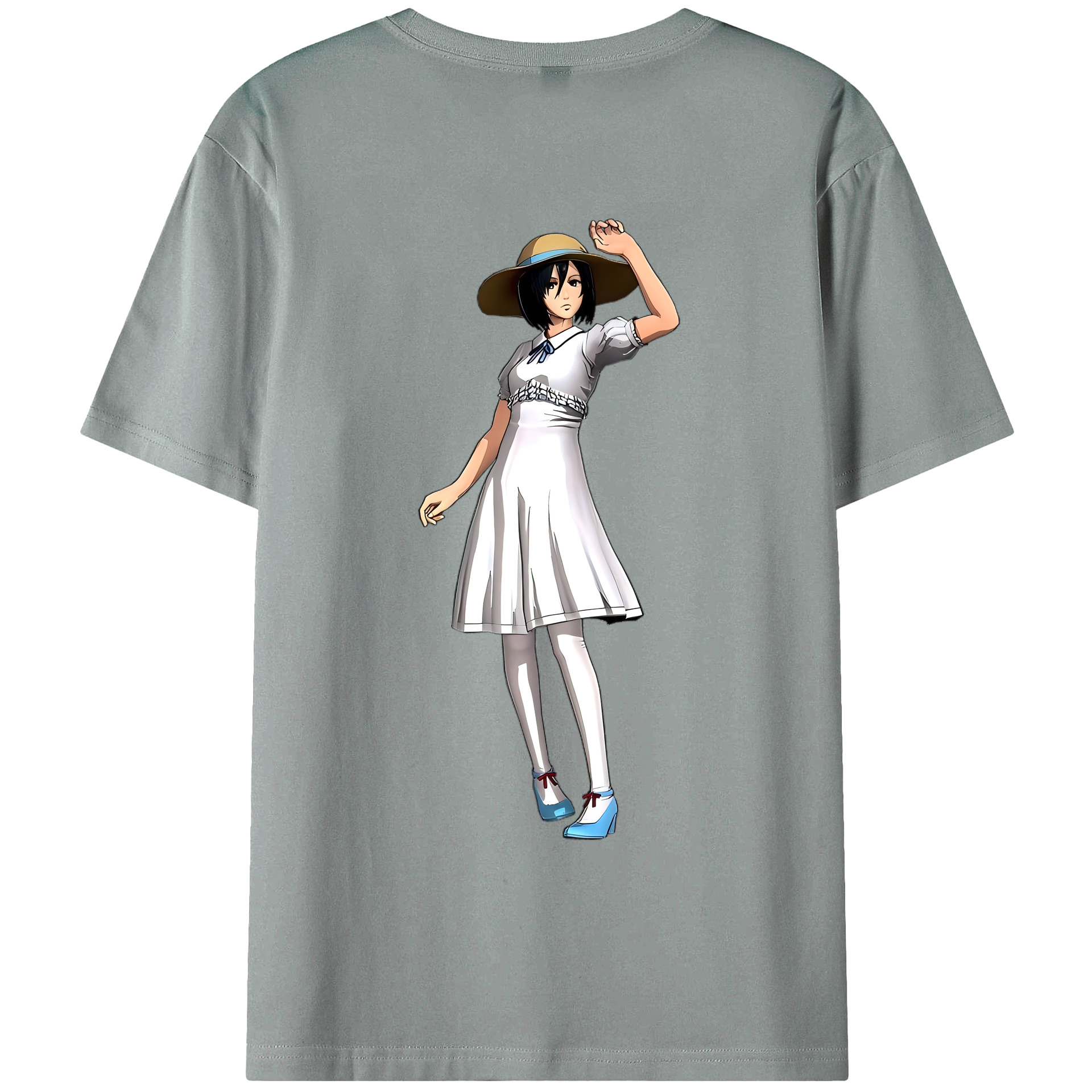 （画像用） 進撃の巨人 ミカサ·アッカーマン Attack on Titan Mikasa Ackerman 綿100％ メンズ半袖Tシャツ（バックプリント） 通気性